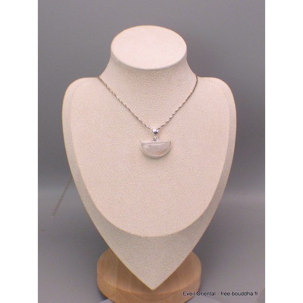 Bijou pendentif en Pierre de lune bleue semi-oval Bijoux en Pierre de lune CWA12.3
