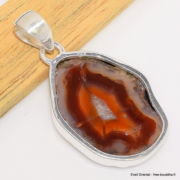 Pendentif Agate de Botswana ocre grise Bijoux en Agate CWA13