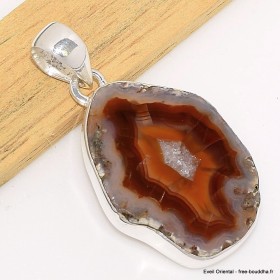 Pendentif Agate de Botswana ocre grise Bijoux en Agate CWA13