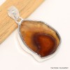 Pendentif Agate de Botswana tranche ocre jaune Pendentifs pierres naturelles CWA13.2