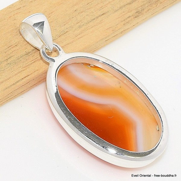 Pendentif Agate du Lac Supérieur orange blanche Pendentifs pierres naturelles CWA14