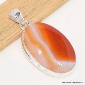 Pendentif Agate du Lac Supérieur orange blanche Bijoux en Agate CWA14