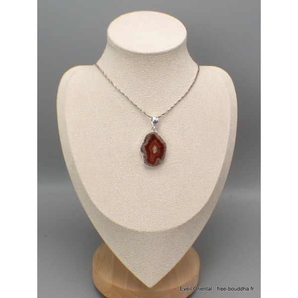 Pendentif Agate de Botswana ocre grise Bijoux en Agate CWA13