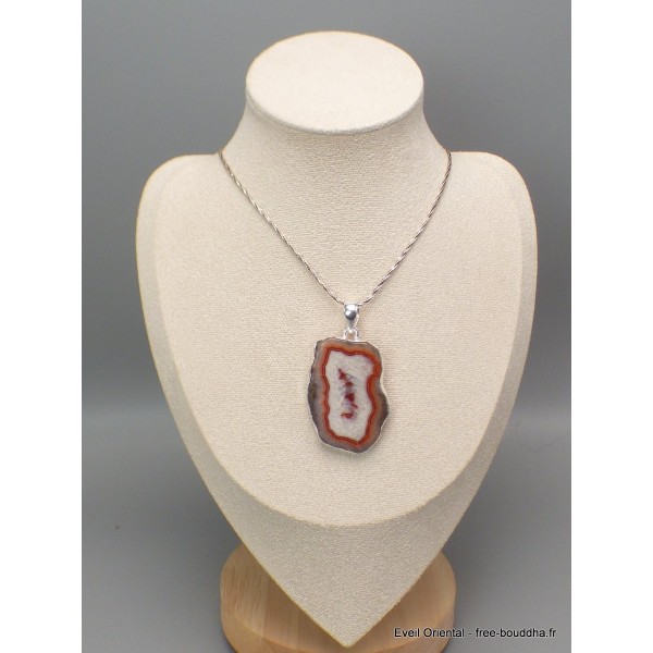 Grand Pendentif Agate de Botswana tranche Bijoux en Agate CWA13.1