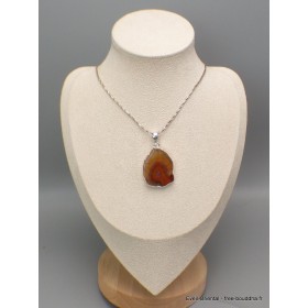 Pendentif Agate de Botswana tranche ocre jaune Pendentifs pierres naturelles CWA13.2
