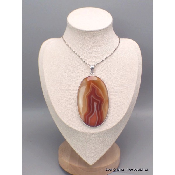 Très gros Pendentif Agate du Lac Supérieur 8,8 cm Bijoux en Agate CWA14.1