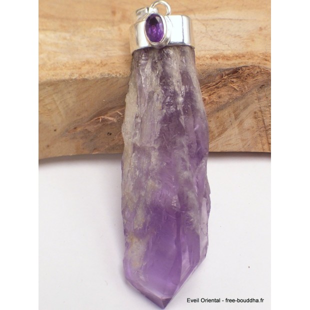 Grand pendentif Améthyste brute Pendentifs pierres naturelles CWA18