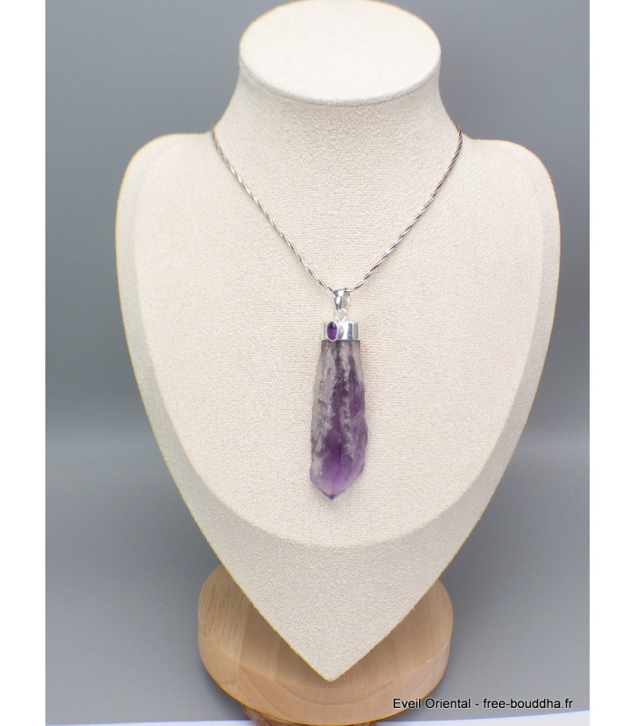 Grand pendentif Améthyste brute Pendentifs pierres naturelles CWA18