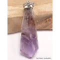 Grand pendentif Améthyste brute sur roche-mère - Pendentifs pierres naturelles