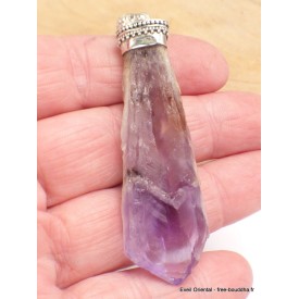 Grand pendentif Améthyste brute sur roche-mère Bijoux en Améthyste CWA18.2