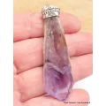 Grand pendentif Améthyste brute sur roche-mère - Pendentifs pierres naturelles