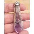 Grand pendentif Améthyste brute sur roche-mère - Pendentifs pierres naturelles