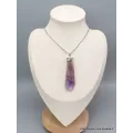Grand pendentif Améthyste brute sur roche-mère - Pendentifs pierres naturelles