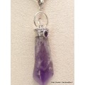 Grand pendentif Améthyste brute et Diamant d'Herkimer Bijoux en Diamant d'Herkimer CWA18.3
