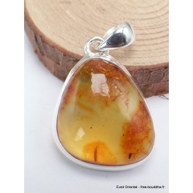 Bijou Pendentif véritable Ambre de la Baltique asymétrique Bijoux en Ambre de la Baltique CWA19.1