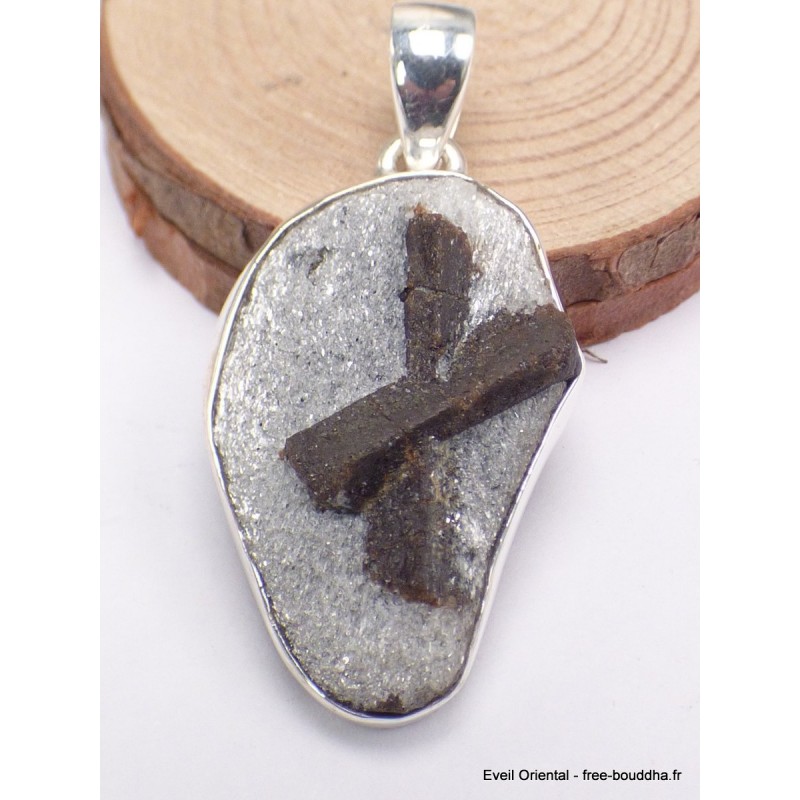 Bijou Pendentif pierre Staurolite naturelle Bijoux en Staurolite CWA21.3