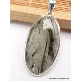 Gros pendentif Actinolite verte ovale Bijoux en Actinolite CWA23