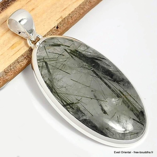 Gros pendentif Actinolite verte ovale Bijoux en Actinolite CWA23