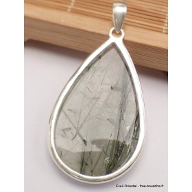 Gros pendentif Actinolite verte forme goutte Bijoux en Actinolite CWA23.1