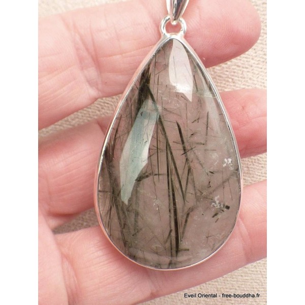 Gros pendentif Actinolite verte forme goutte Bijoux en Actinolite CWA23.1