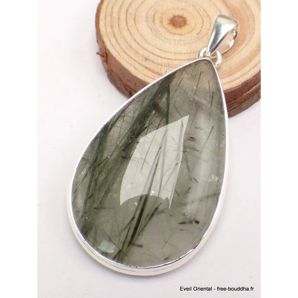 Gros pendentif Actinolite verte forme goutte Bijoux en Actinolite CWA23.1