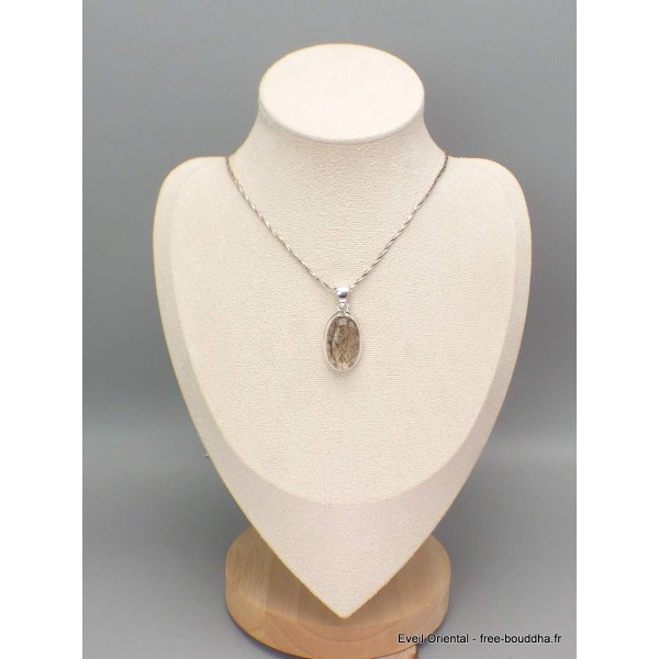 Petit pendentif Actinolite Verte oval Bijoux en Actinolite CWA23.5