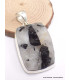Pendentif Tourmaline noire sur Quartz rectangulaire Bijoux en Tourmaline Noire CWA25.1