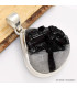 Pendentif Tourmaline noire sur Quartz blanc forme goutte Pendentifs pierres naturelles CWA25.3