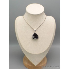 Pendentif Tourmaline noire sur Quartz blanc forme goutte Pendentifs pierres naturelles CWA25.3