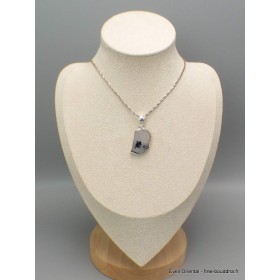 Bijou Pierre de lune bleue et Tourmaline noire Bijoux en Pierre de lune CWA20.4