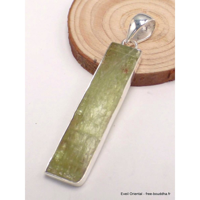 Long Pendentif en Cyanite verte brute Bijoux en Cyanite Verte PAC13.4