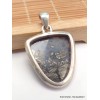 Pendentif Pyrite sur Agate bleue semi-oval Bijoux en Pyrite sur Agate PAC61.6