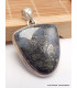 Pendentif Pyrite sur Agate bleue semi-oval Bijoux en Pyrite sur Agate PAC61.6