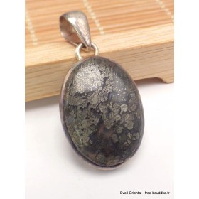 Pendentif Pyrite sur Agate oval-df Bijoux en Pyrite sur Agate PAC61.7