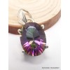 Pendentif argent Quartz mystique bélière feuille Bijoux en Quartz Mystique PAC30.8