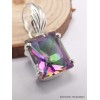 Pendentif argent Quartz mystique rectangulaire Bijoux en Quartz Mystique PAC30.8