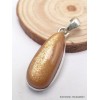Pendentif véritable Pierre du Soleil dorée forme goutte-dz Pendentifs pierres naturelles PAC71.3