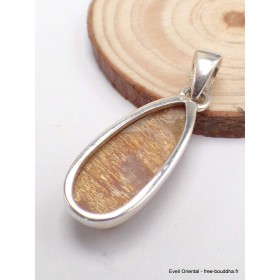 Pendentif véritable Pierre du Soleil dorée forme goutte-dz Pendentifs pierres naturelles PAC71.3