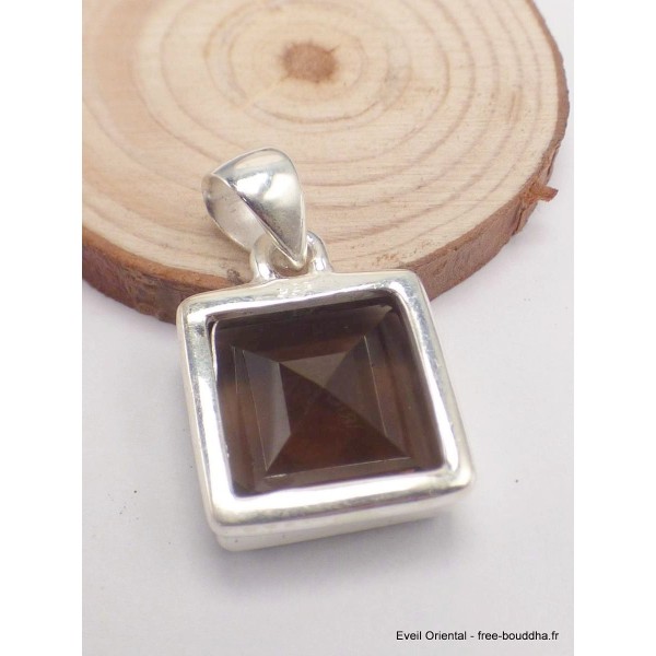 Pendentif Bijou Quartz fumé pendentif carré Bijoux en Quartz Fumé PAC72.7
