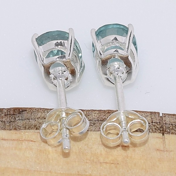 Clous d'oreilles en Fluorite verte facettée Bijoux en Fluorite cwa31