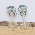 Clous d'oreilles en Fluorite verte facettée - Bijoux en Fluorite