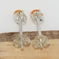 Clous d'oreilles Grenat mandarin oval facetté - Bijoux en Grenat
