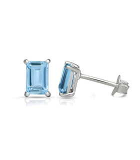 Clous d'oreilles Topaze bleue facettée Bijoux en Topaze CWA36