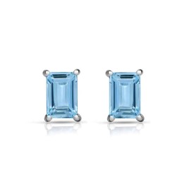 Clous d'oreilles Topaze bleue facettée Bijoux en Topaze CWA36