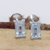 Clous d'oreilles Topaze bleue facettée Bijoux en Topaze CWA36