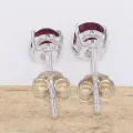 Clous d'oreilles Grenat rouge facetté - Boucles d'oreilles en pierres naturelles
