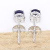 Clous d'oreilles Iolite facettée rondes Bijoux en Iolites ou Cordiérite CWA39