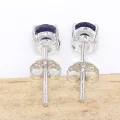 Clous d'oreilles Iolite facettée rondes - Bijoux en Iolites ou Cordiérite
