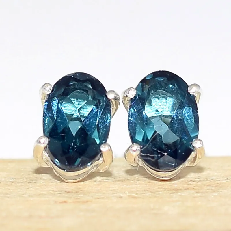 Clous d'oreilles Topaze London facettée-ak - Bijoux en Topaze