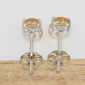Boucles d'oreilles clous en Citrine facettée - Boucles d'oreilles en pierres naturelles